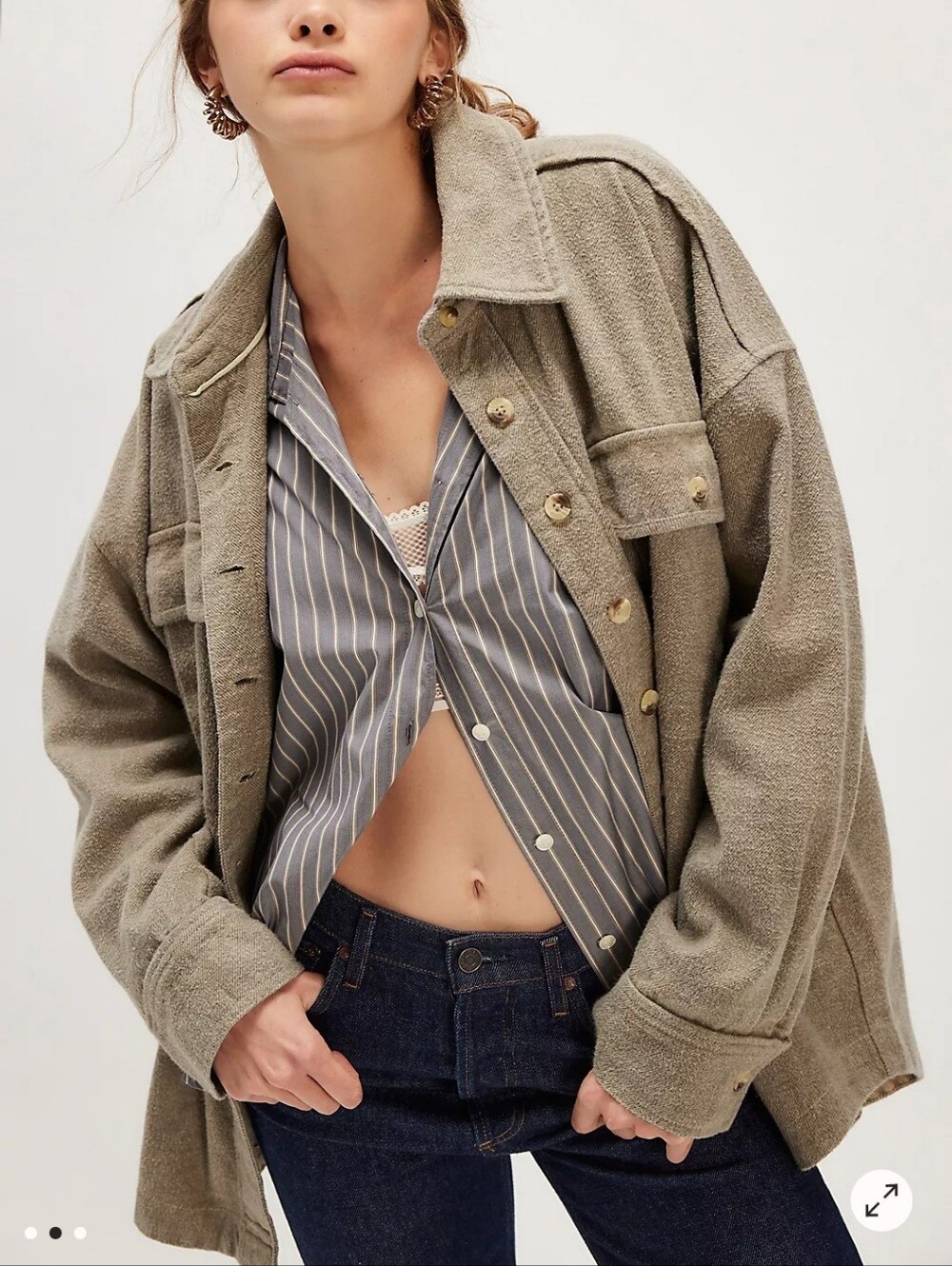 Free People We The Free Twill Shirt Jacket XS